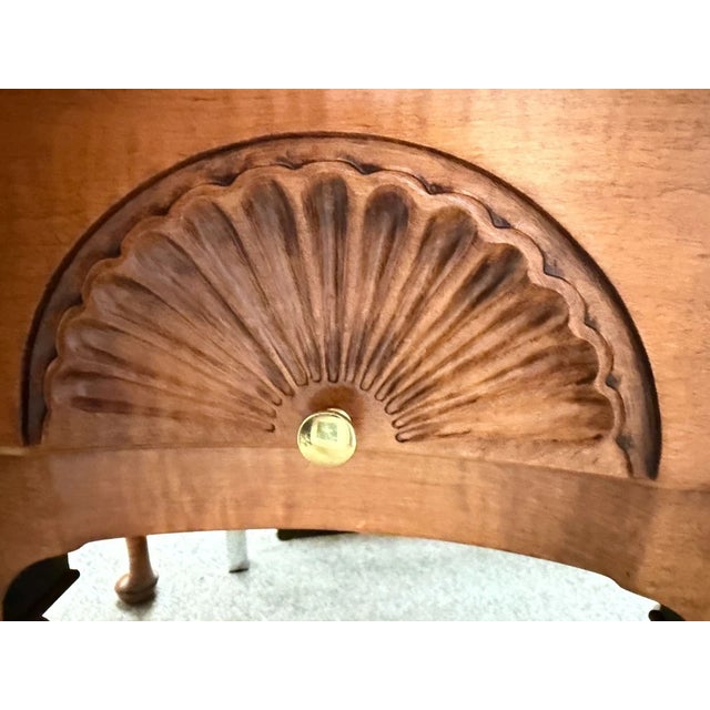 Brown 1980s Queen Anne Style Mahogany Wood Lowboy Dressing Table For Sale - Image 8 of 13