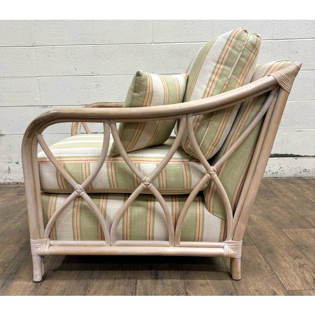 Vintage MCM Style Organic Coastal Rattan Bamboo Chair For Sale In Kansas City - Image 6 of 12