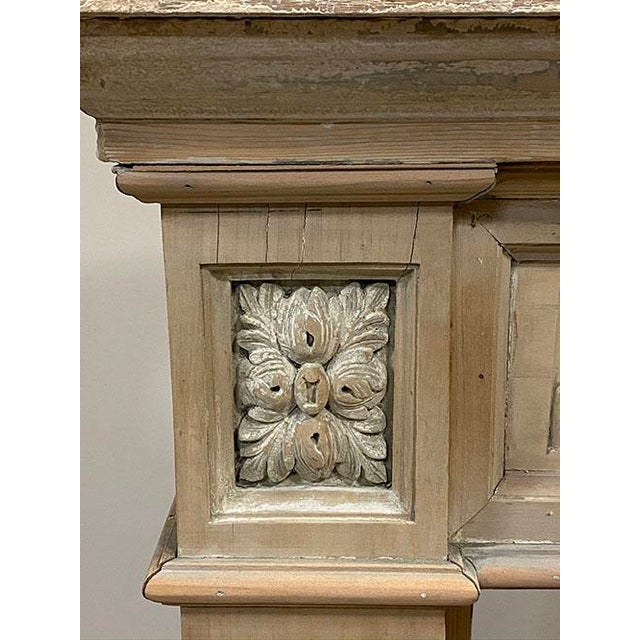 French Louis XVI Neoclassical Style Carved Wood Fireplace Mantel For Sale - Image 4 of 12