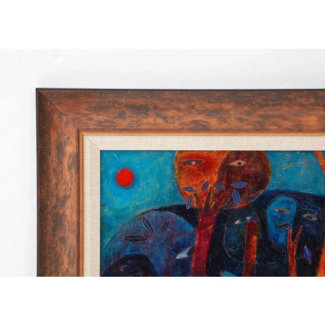1980's Modern Oil On Canvas Abstract Painting For Sale - Image 11 of 11