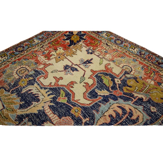 Mid 20th Century 1960s Vintage Worn Persian Rug- 3′4″ × 3′4″ For Sale - Image 5 of 7