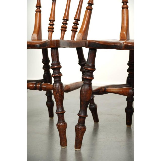 Antique English Wooden Farmhouse Windsor Chairs, Set of 4 For Sale - Image 11 of 13