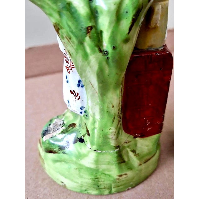 Pair of Early 19th-Century Walton Pearlware Porcelain Figures For Sale In San Francisco - Image 6 of 16