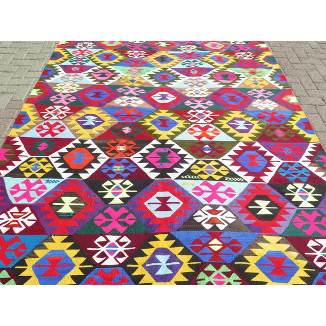 1970s Handmade Vintage Kilim Boho Rug For Sale - Image 4 of 13