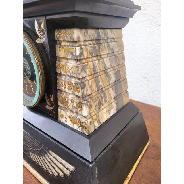Egyptomania Marble Clock, 19th Century For Sale - Image 17 of 18