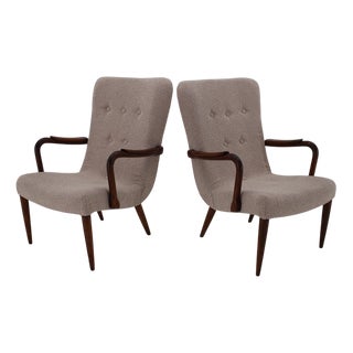 Set of Danish Armchairs in Boucle, 1960s For Sale