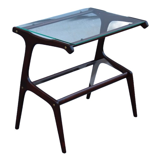 Minimalist Wood and Glass Coffee Table attributed to Cesare Lacca, 1950 For Sale