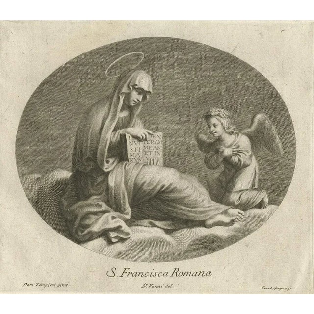 Mid 18th Century After Domenico Zampieri, Ancient of Days of God from the Bible Book of Daniel, 1762, Engraving For Sale - Image 5 of 6