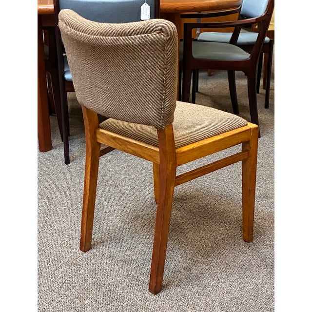 Wood Set of Vintage English Oak Dining Chairs W/ Upholstered Back & Seat by G-Plan Furniture, Uk c.1950 For Sale - Image 7 of 9