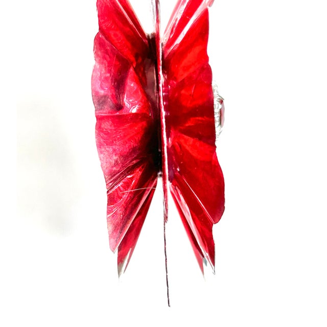 Valentine Ornament With Antique Dresdens & Vintage Light Reflectors V6 For Sale - Image 4 of 5