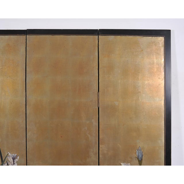 Chinese Export Coromandel Screen After Ogata Korin Irises For Sale - Image 11 of 18