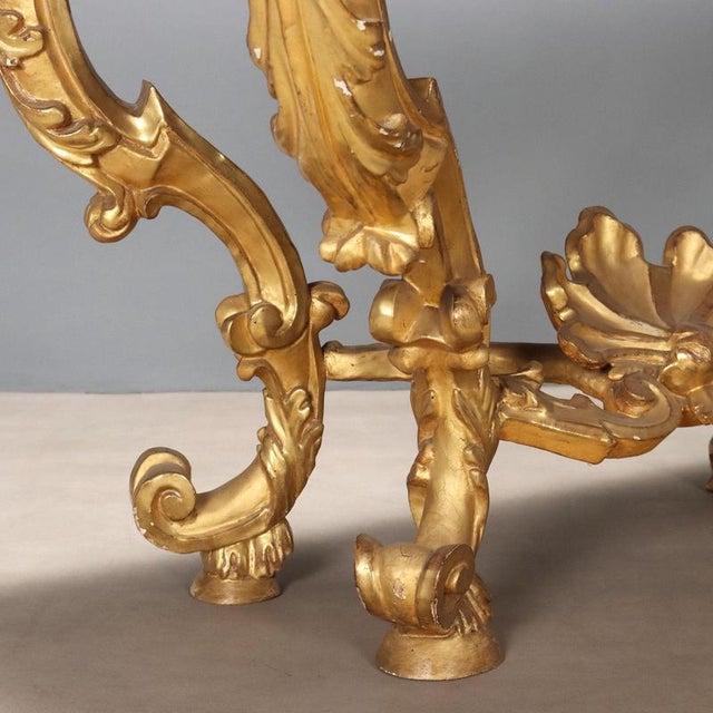 Gold Carved and Gilded Console Table For Sale - Image 8 of 11