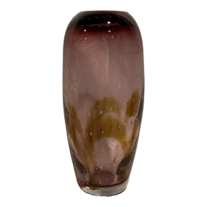 1980s Polish Bullicante Amethyst Art Glass Vase