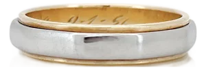 Vintage Two Tone Lohengrin Ring, 9-1-56, Size 6.5, 14k