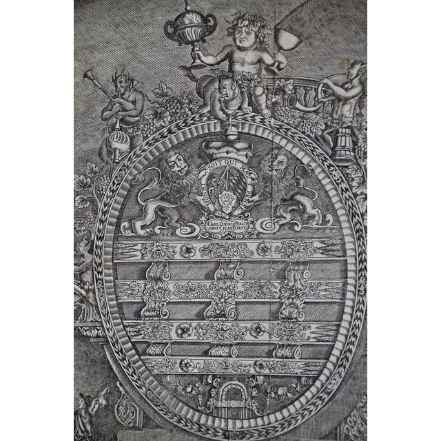 Sculpture Materials The Heidelberg Tun: A Framed 17th Century Engraving of a Huge Wine Cask, 1664-90 For Sale - Image 7 of 8
