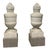2000 - 2009 A Pair of Vintage Neoclassical Carved White Marble Flame Finials on Granite Bases For Sale - Image 5 of 12