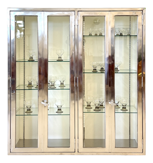 Large Vintage Display Case in Stainless Steel and Glass, 1960s