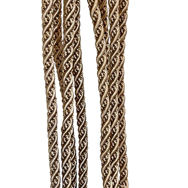 Pair Vintage French Passementerie Tassel Drapery Tiebacks Light Tan For Sale - Image 6 of 7