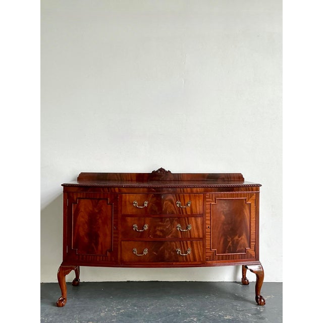 Vintage Flame Mahogany Chippendale Sideboard For Sale - Image 11 of 12