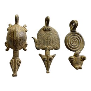Vintage Lobi Bronze Amulet /Gold Weight Pendant Set of 3