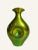 Eva Zeisel green/blue gold iridescent glazed ceramic vase. The iridescent glaze was developed by a chemist with the...