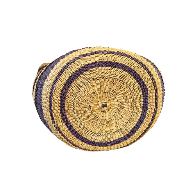 2000 - 2009 Large African Ghanian Bolga Basket 19" H by 19" W For Sale - Image 5 of 7