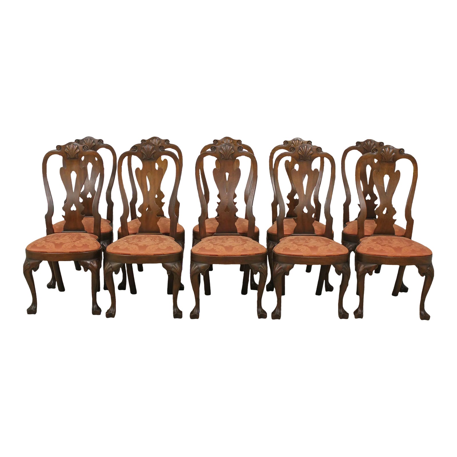 Set of 10 Kittinger Cw146 Colonial Williamsburg Mahogany Dining Room Chairs Chairish