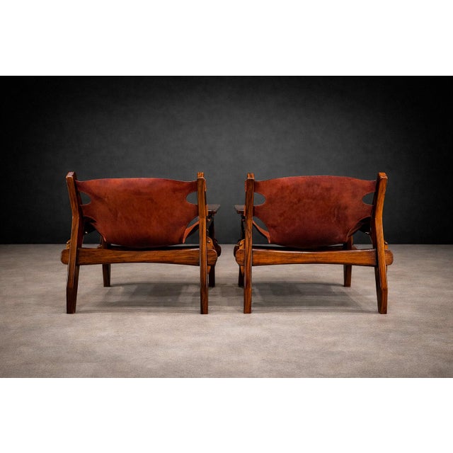 Armchairs “Kilin” in Hardwood & Leather, Sergio Rodrigues, 1960s - Lot 595A For Sale - Image 12 of 17