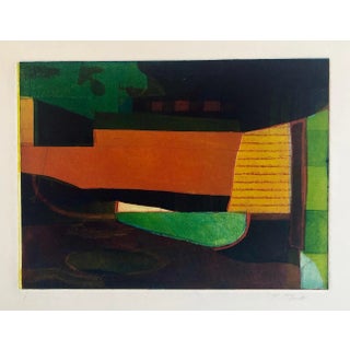 Abstract Modernist Colorful Bold Monoprint Monotype Painting Print Pierre Obando, 1997 For Sale