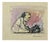 Mino Maccari, Telephone, Charcoal & Watercolor, 1965 For Sale