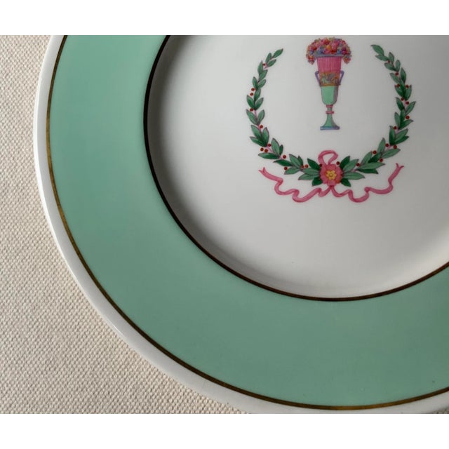 Spode Copeland Hand-Painted Serving Plate/Charger With Aqua Border, c.1900, 10.5" For Sale - Image 6 of 18