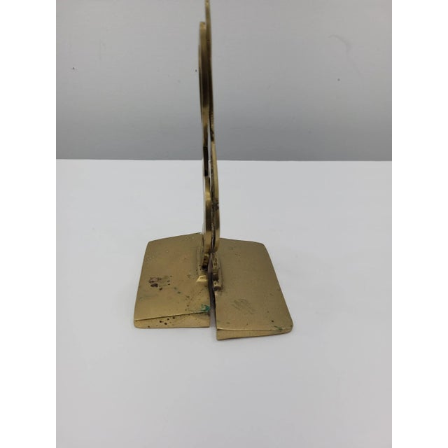 Vintage Brass Bookends Book Holders Treble G Clef In good condition with some wear, heavy tarnish, marks and scratches...