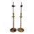 Pair of Large Vintage Solid Brass Candlestick Lamps For Sale