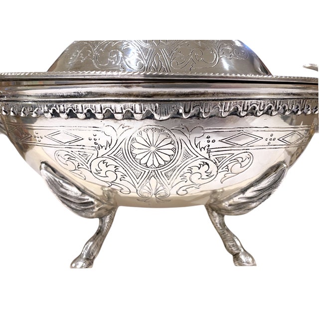 Silverplate Soup Tureen With Stag Motif Elk Deer Thanksgiving Victorian Style For Sale - Image 4 of 17