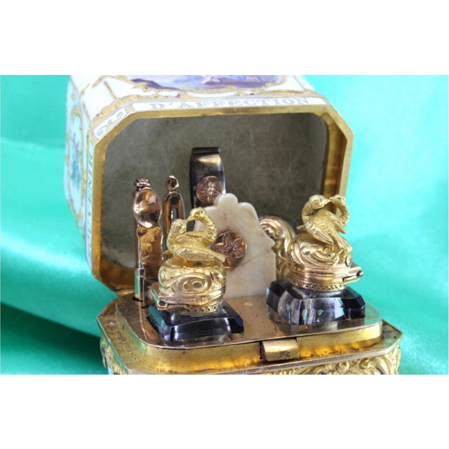 Metal Writing Utensils in Ceramic, Gold and Diamond, Set of 7 For Sale - Image 7 of 13