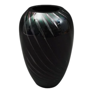 Robert Eickolt 1988 Signed Black Dichroic Iridescent Vase