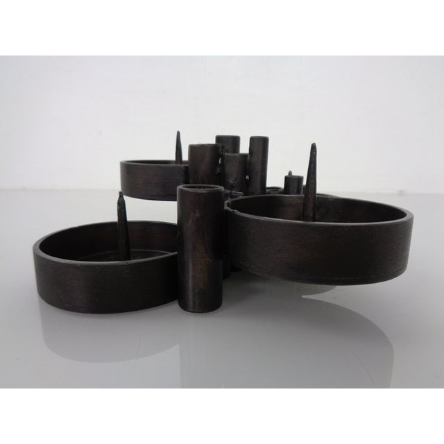 Brutalist Bronze Candleholder by Manfred Bergmeister for Ebersberg, Germany, 1960s For Sale - Image 9 of 18