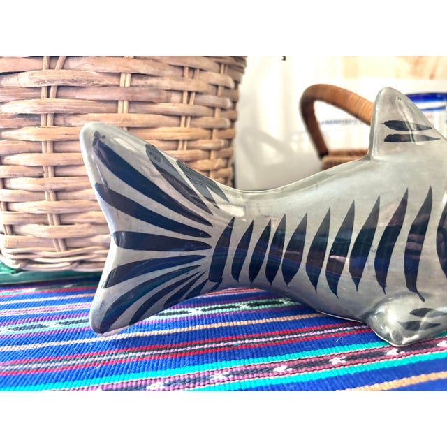 Sculpture Materials Mid 20th Century Mexican Folk Art Hand-Painted Tonala Fish For Sale - Image 7 of 8