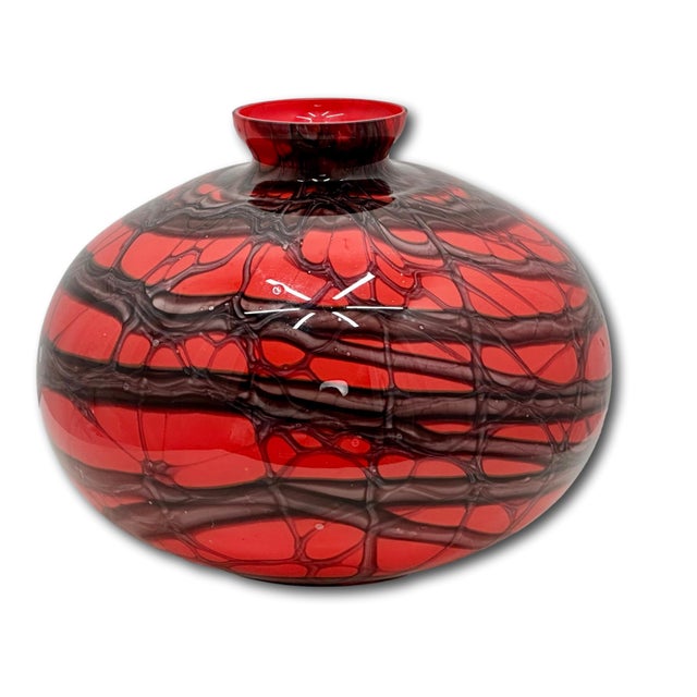 Unusual Large Size Antique Art Deco Czechoslovakian Hand Blown Art Glass Vase by Kralik - Circa 1920s For Sale - Image 11 of 18