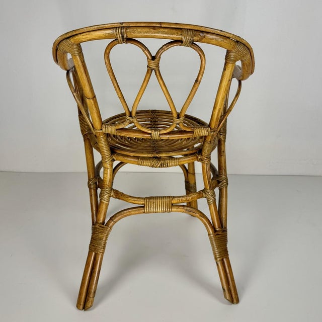 Wood Mid-Century Bamboo Chair, Italy, 1960s For Sale - Image 7 of 8