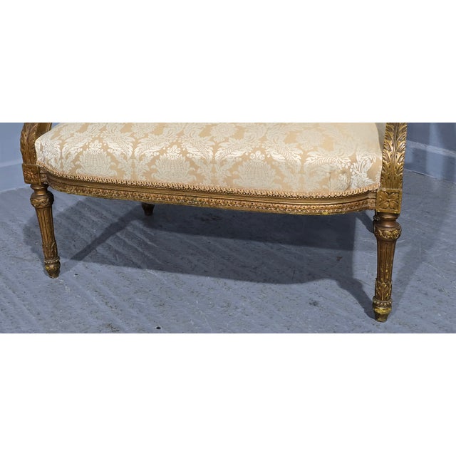 Late 19th Century French Gilt Two-Seat Sofa, 1880s For Sale - Image 5 of 11