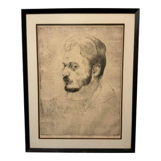 Artist Proof Etching of a Man “Head #1” by Harry Hurwitz For Sale