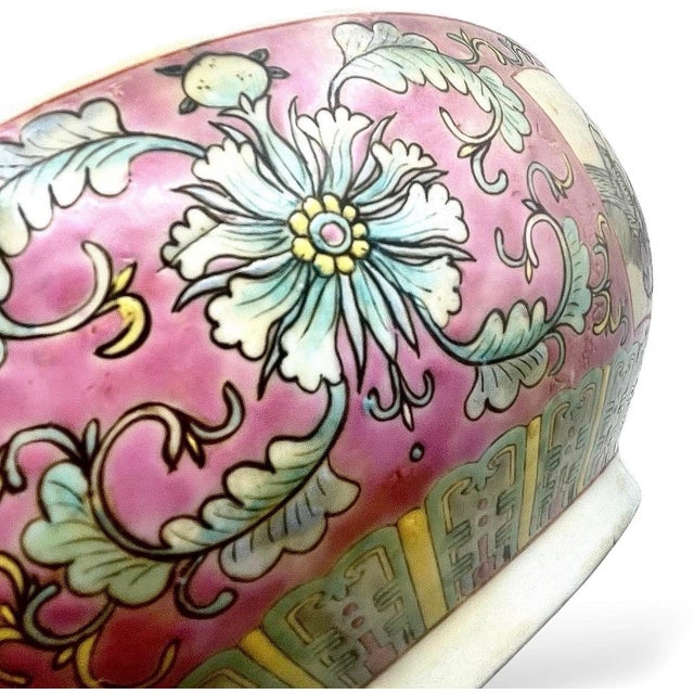 Antique Chinese Famille Rose Medallion Covered Box Double Bowl 11” For Sale - Image 13 of 15