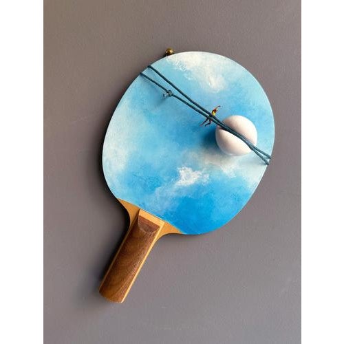 Vera Vizzi, Ping Pong Racket in Sky Blue, 2024, Mixed Media For Sale - Image 10 of 10