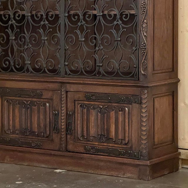 Antique French Gothic & Wrought Iron Bookcase ~ Bibliotheque From Toulouse For Sale - Image 10 of 18