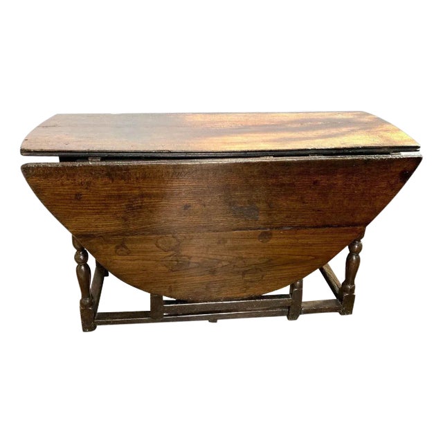 English William and Mary Oak Drop-Leaf Double Gateleg Table For Sale