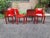 Artemide Vintage Selene Chairs in Red Plastic by Vico Magistretti for Artemide, 1980s, Set of 4 For Sale - Image 4 of 11