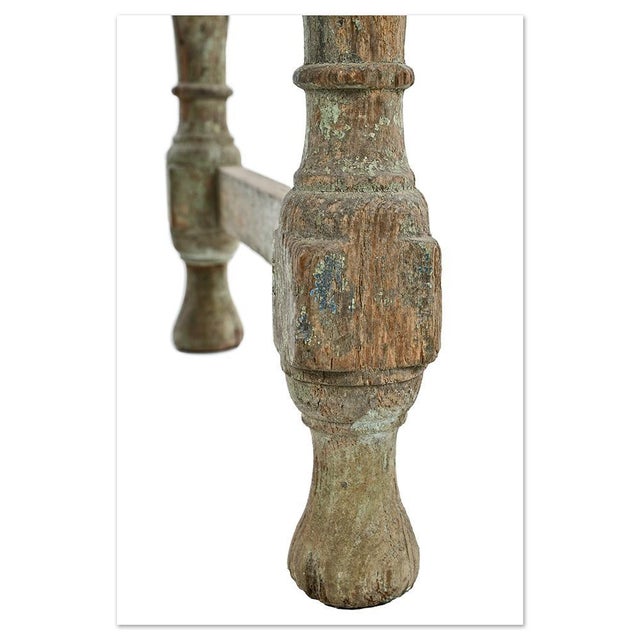 Weathered Wooden Desk with Drawers For Sale - Image 4 of 9