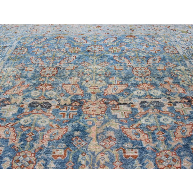 Textile Persian Antique Malayer Rug With All-Over Design in Various Blue, Ivory & Red 4'8 X 6'3 For Sale - Image 7 of 17