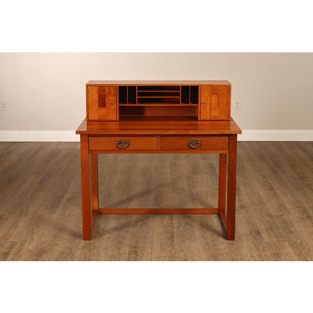 Stickley Mission Collection Cherry Writing Desk With Organizer Top For Sale - Image 15 of 18
